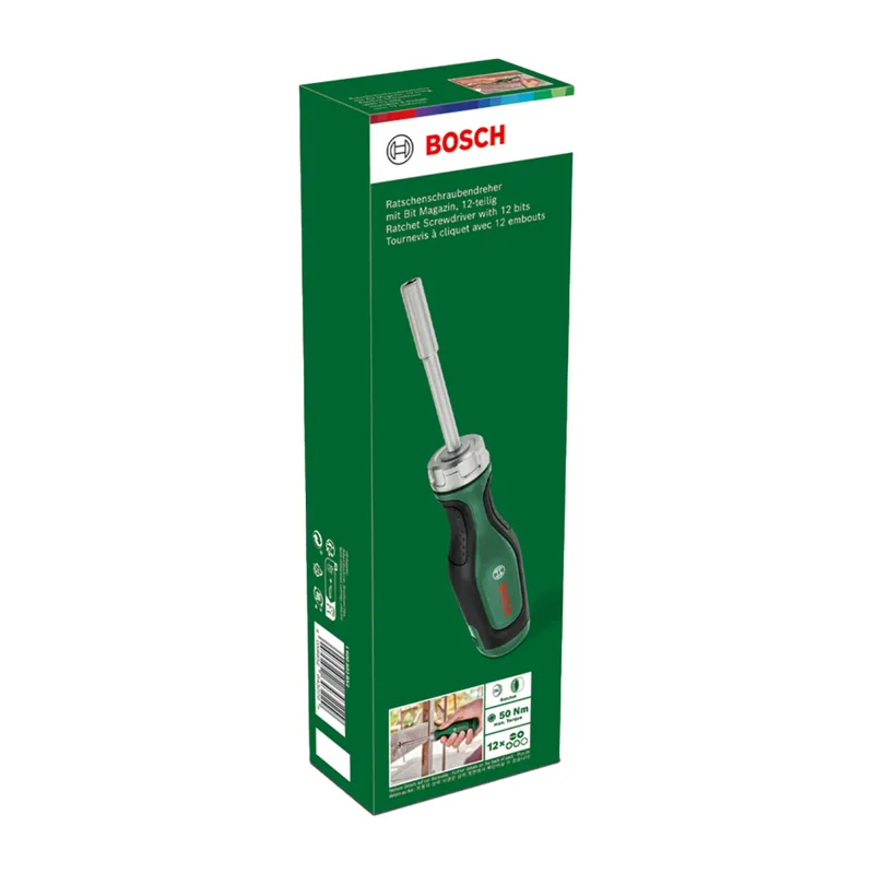 Bosch Ratchet Screwdriver with 12 bits-1